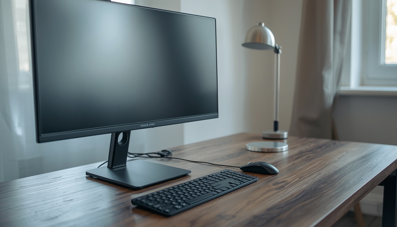 Refreshregen ergonomic desk setup with monitor at eye level